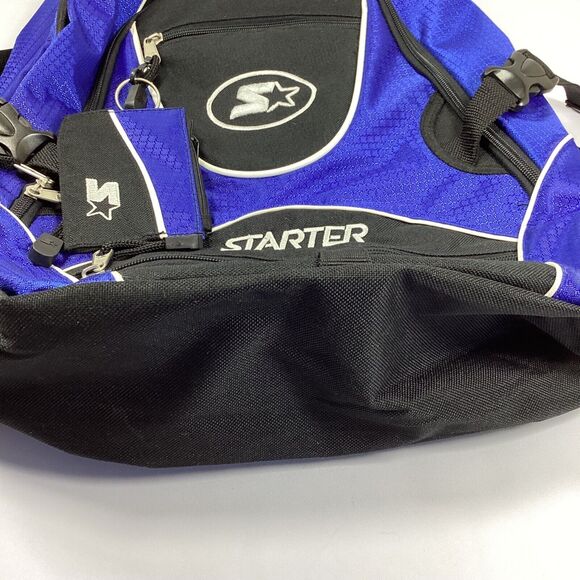 Starter Backpack Zip Multipocket Black Blue ID Tag - Picture 13 of 13